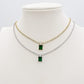 CHRISTY PENDANT ~ ACCIAIO INOSSIDABILE - Collana tennis in cubic zirconia con pendente taglio baguette
