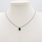CHRISTY PENDANT ~ ACCIAIO INOSSIDABILE - Collana tennis in cubic zirconia con pendente taglio baguette