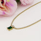 CHRISTY PENDANT ~ ACCIAIO INOSSIDABILE - Collana tennis in cubic zirconia con pendente taglio baguette