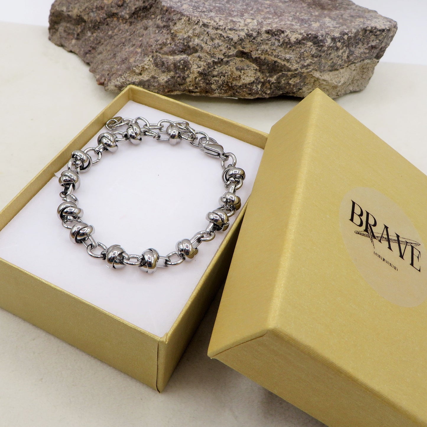 VALHALLA - Bracciale uomo catena NODI ACCIAIO INOSSIDABILE