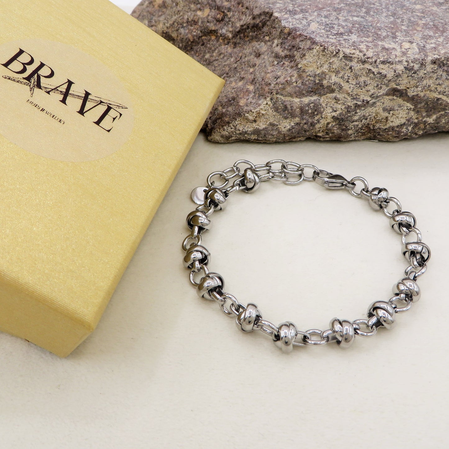 VALHALLA - Bracciale uomo catena NODI ACCIAIO INOSSIDABILE