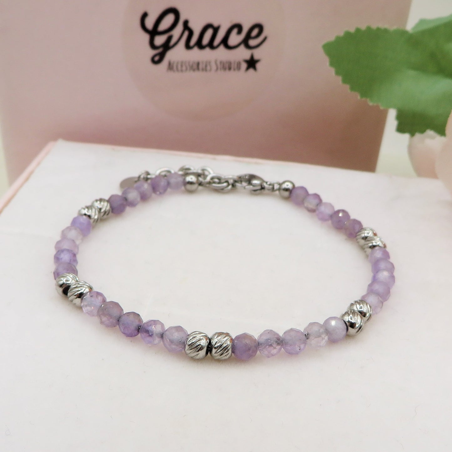 Bracciale Pallini MILLELUCI LILLA + Argento ~ Bracciale UNISEX in ACCIAIO INOSSIDABILE