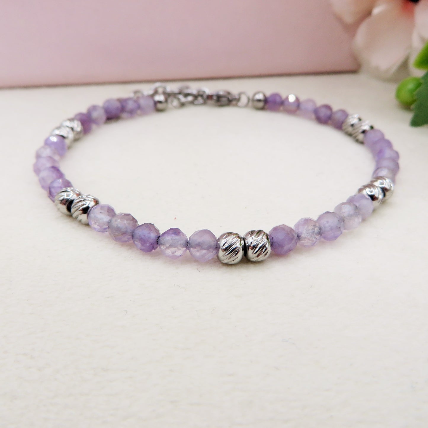 Bracciale Pallini MILLELUCI LILLA + Argento ~ Bracciale UNISEX in ACCIAIO INOSSIDABILE