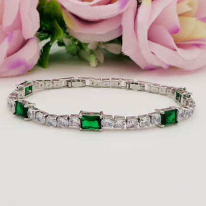 CHRISTY - Bracciale Tennis con Cubic Zirconia taglio baguette