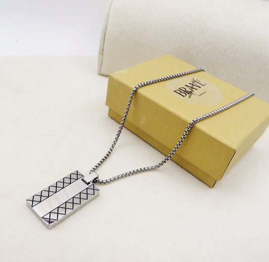 VALDYR Collana pendente TARGHETTA uomo ACCIAIO INOSSIDABILE