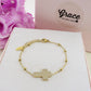 PHOEBE ROSARY - ACCIAIO INOSSIDABILE - Bracciale con croce squadrata in cubic zirconia