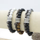 Bracciale uomo catena + perle in pietra dura -  ACCIAIO INOSSIDABILE