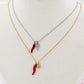 LUCKY INITIAL - Collana Corno + MINI INIZIALE Zirconata in Acciaio inossidabile
