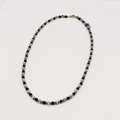 Collana pallini bruniti uomo ACCIAIO INOSSIDABILE