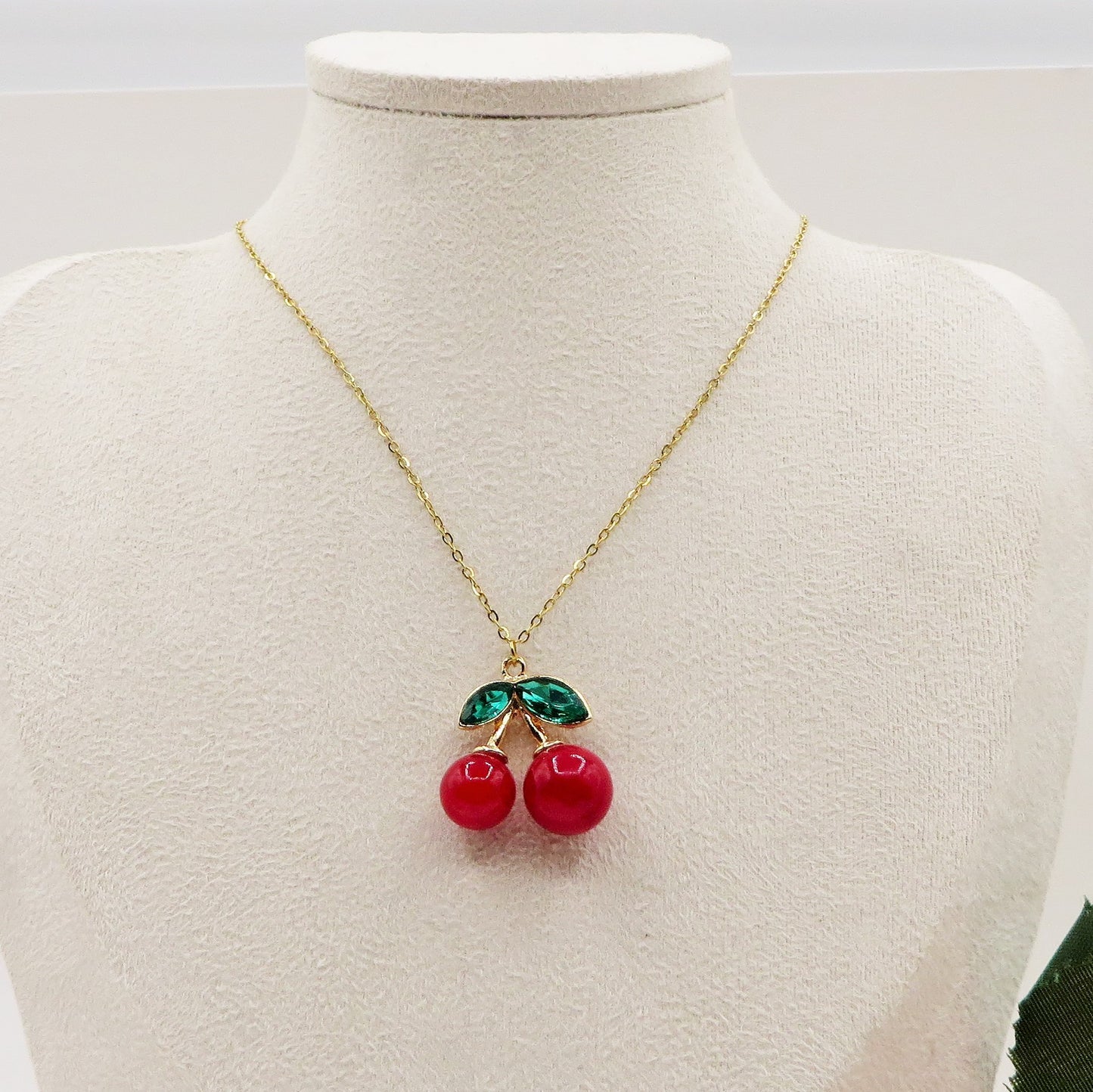 CHERRIES Pendente - ACCIAIO INOSSIDABILE - Collana pendente ciliegie zirconate