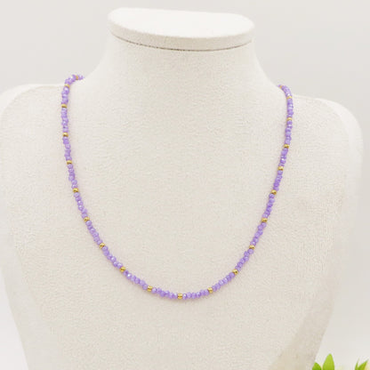 OCEAN - Collana perline cristallo e ACCIAIO inossidabile colori brillanti