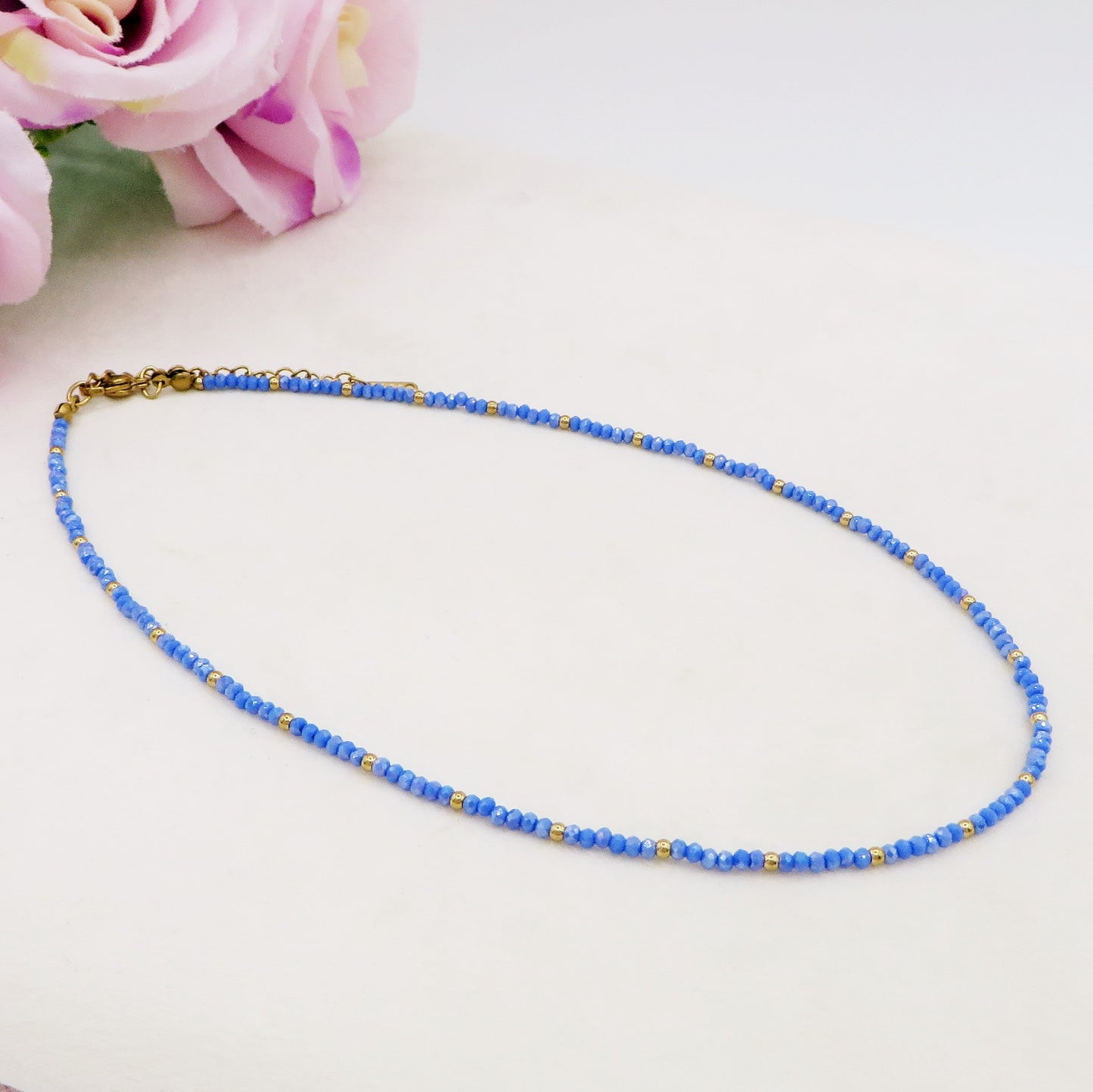 OCEAN - Collana perline cristallo e ACCIAIO inossidabile colori brillanti