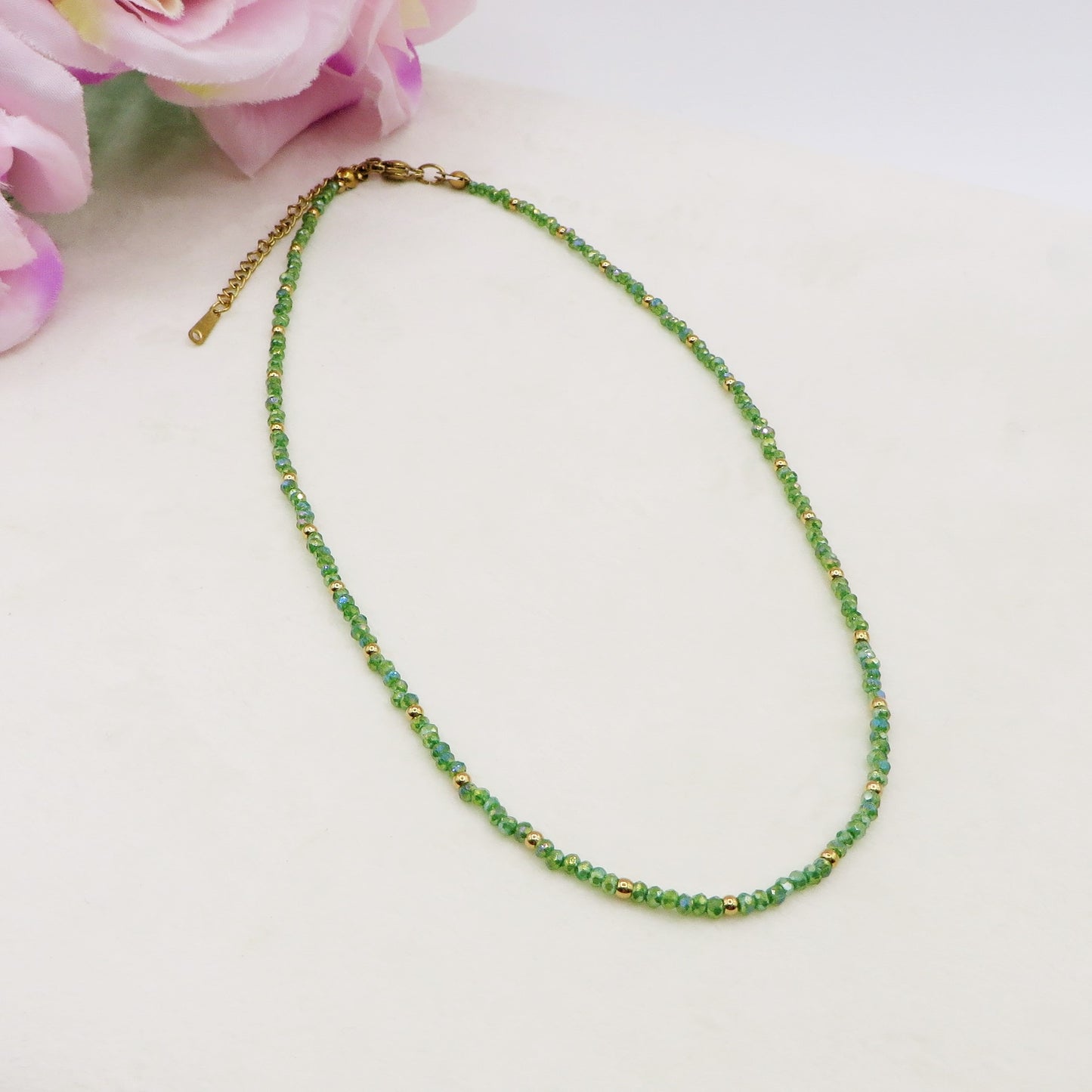 OCEAN - Collana perline cristallo e ACCIAIO inossidabile colori brillanti