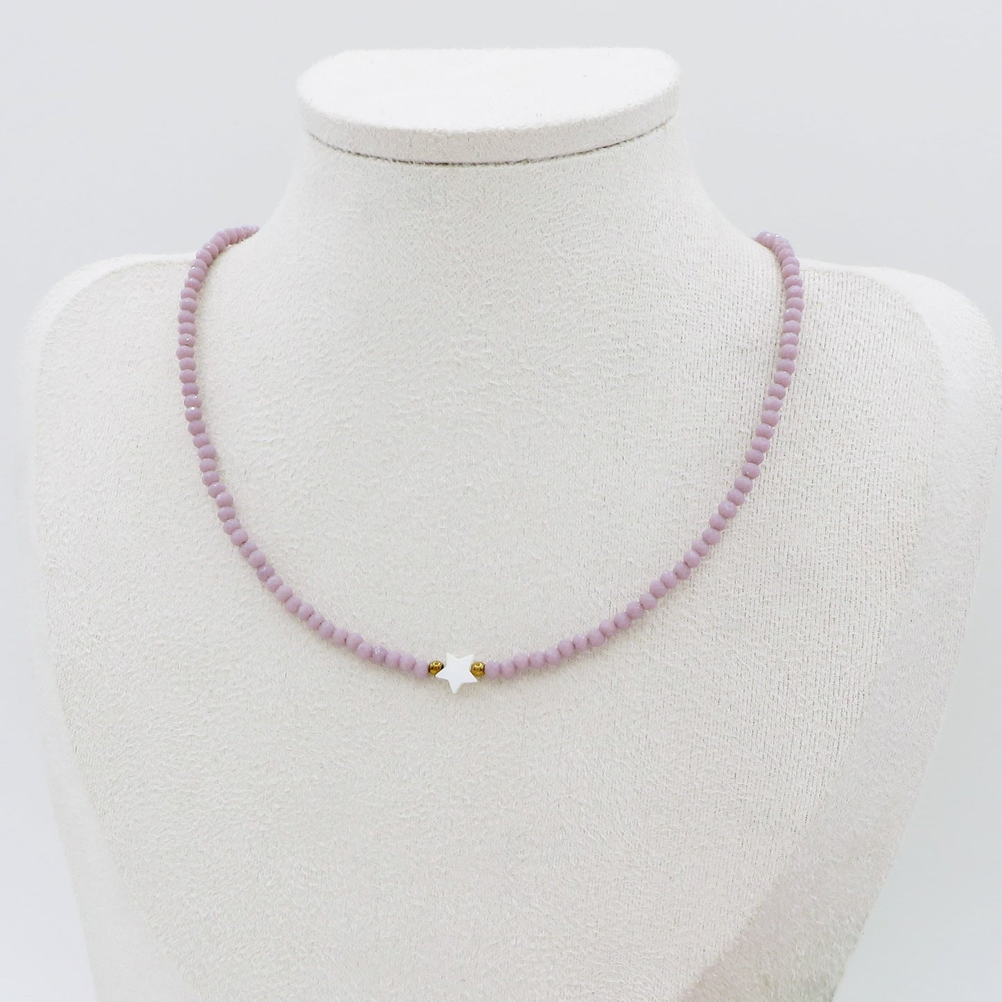 MARINA STAR - Collana perline Madreperla naturale cristallo e ACCIAIO inossidabile colori brillanti