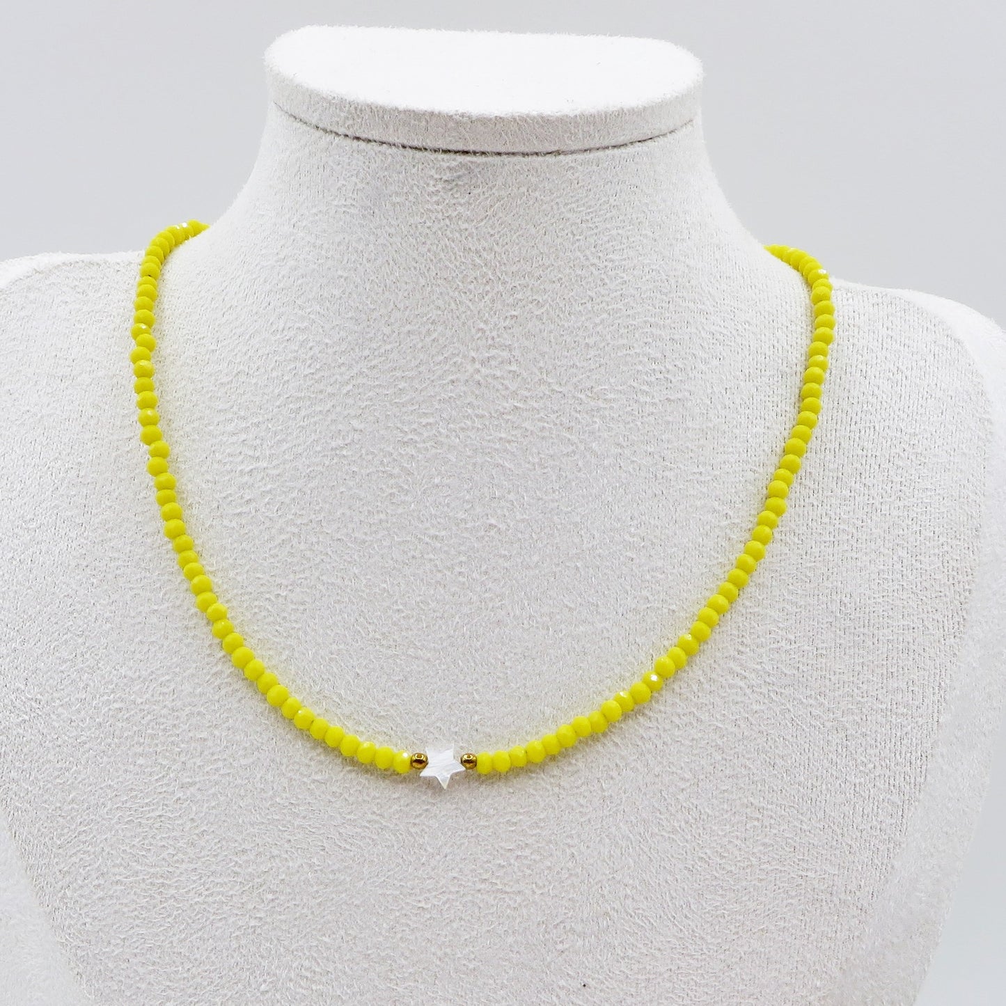 MARINA STAR - Collana perline Madreperla naturale cristallo e ACCIAIO inossidabile colori brillanti