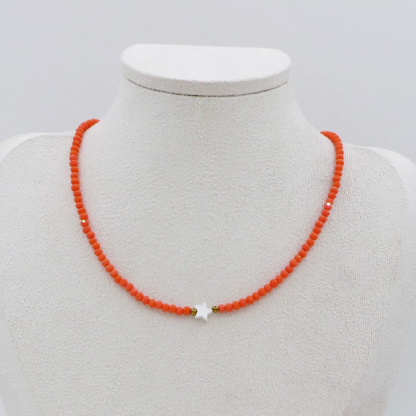 MARINA STAR - Collana perline Madreperla naturale cristallo e ACCIAIO inossidabile colori brillanti