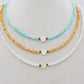 MARINA HEART - Collana perline Madreperla naturale cristallo e ACCIAIO inossidabile colori brillanti