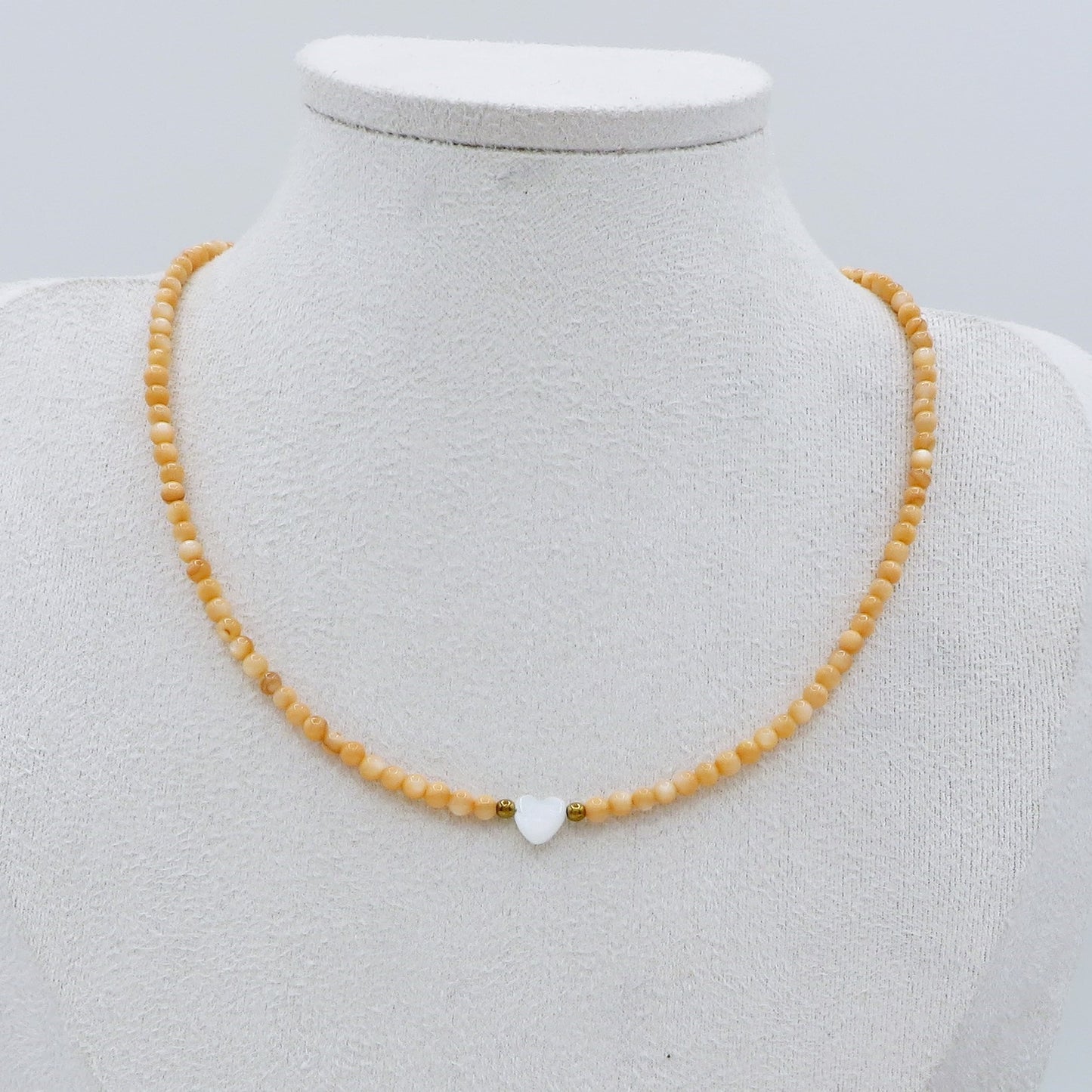 MARINA HEART - Collana perline Madreperla naturale cristallo e ACCIAIO inossidabile colori brillanti