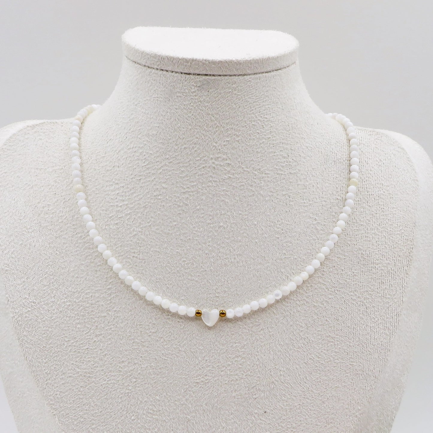 MARINA HEART - Collana perline Madreperla naturale cristallo e ACCIAIO inossidabile colori brillanti