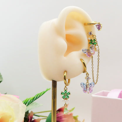 BLOOM Set 6 orecchini - ACCIAIO INOSSIDABILE - 6 Orecchini pendenti con cubic zirconia