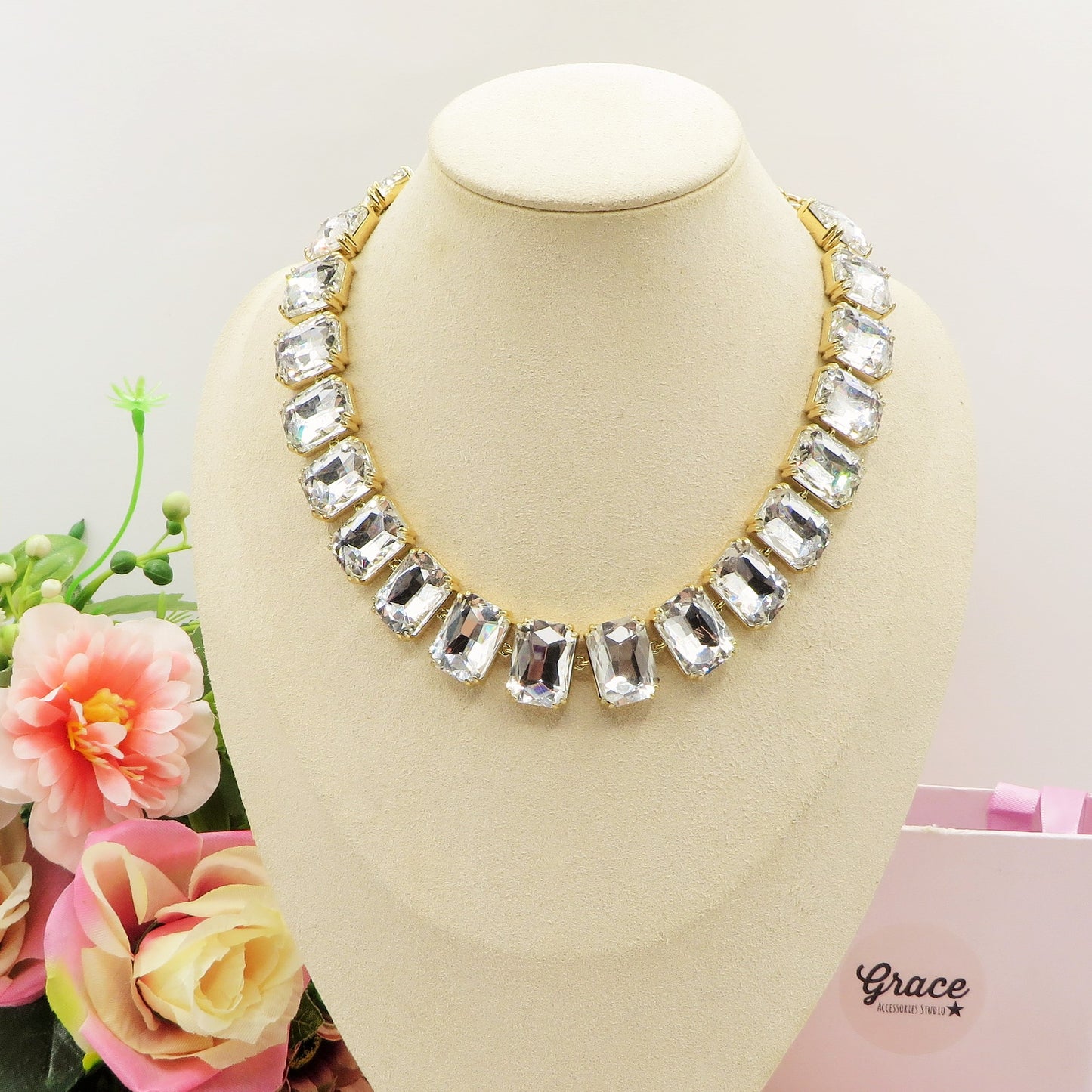 MARGOT  LUXE - ACCIAIO inossidabile- collier con pietre sfaccettate