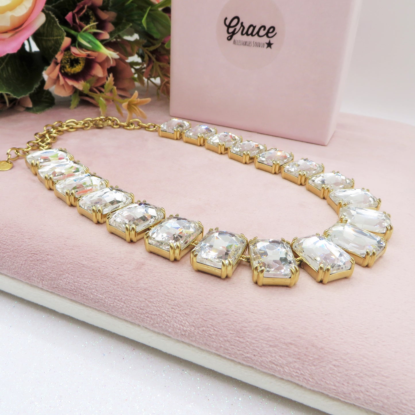 MARGOT  LUXE - ACCIAIO inossidabile- collier con pietre sfaccettate