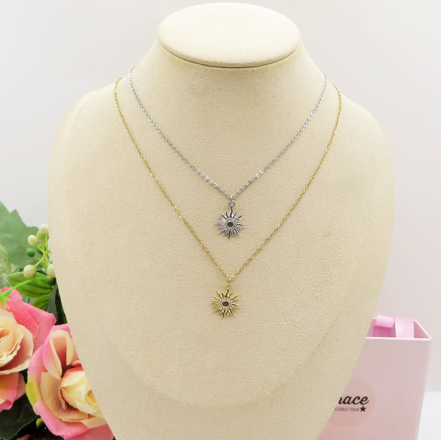 YOU'RE MY SUN ~ ACCIAIO INOSSIDABILE - Collana pendente sole