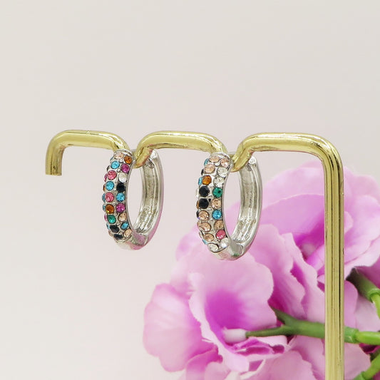 DAPHNE hoops spring Rainbow - PAIO Orecchini a cerchio bombè con Cubic Zirconia colori pastello