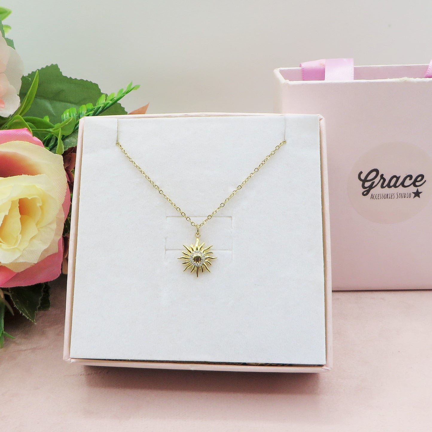 YOU'RE MY SUN ~ ACCIAIO INOSSIDABILE - Collana pendente sole