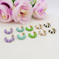 CANDY HOOPS - acciaio inossidabile Paio orecchini cerchi vintage smaltati