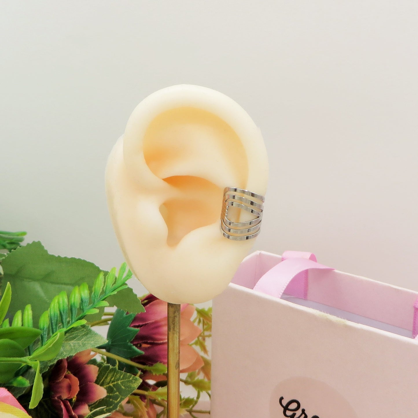 YANTRA Earcuff ~ ARGENTO 925 - Earcuff doppio con intagli