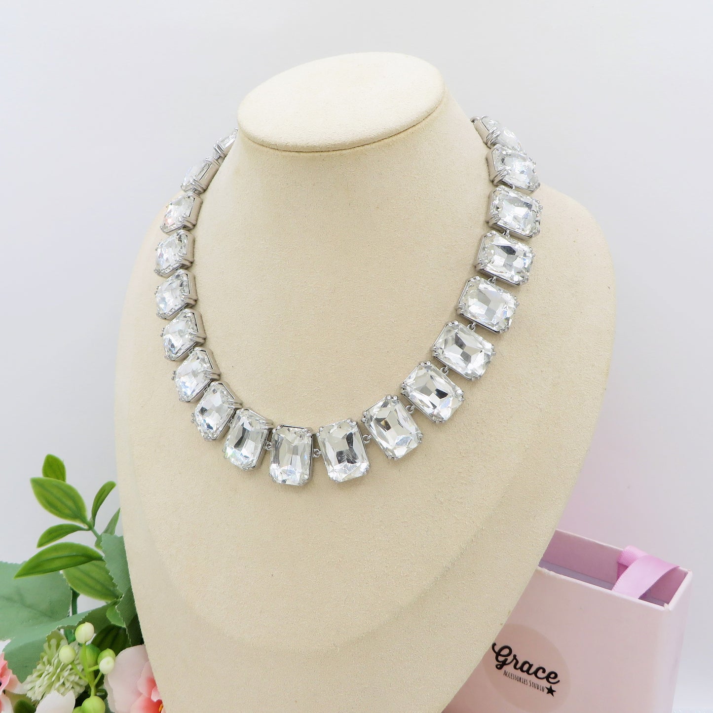 MARGOT  LUXE - ACCIAIO inossidabile- collier con pietre sfaccettate