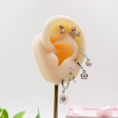 ROSES Set 6 orecchini - ACCIAIO INOSSIDABILE - 6 Orecchini pendenti con cubic zirconia