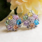 MILLIE ~ Orecchini a bottone con cubic zirconia a forma di flower