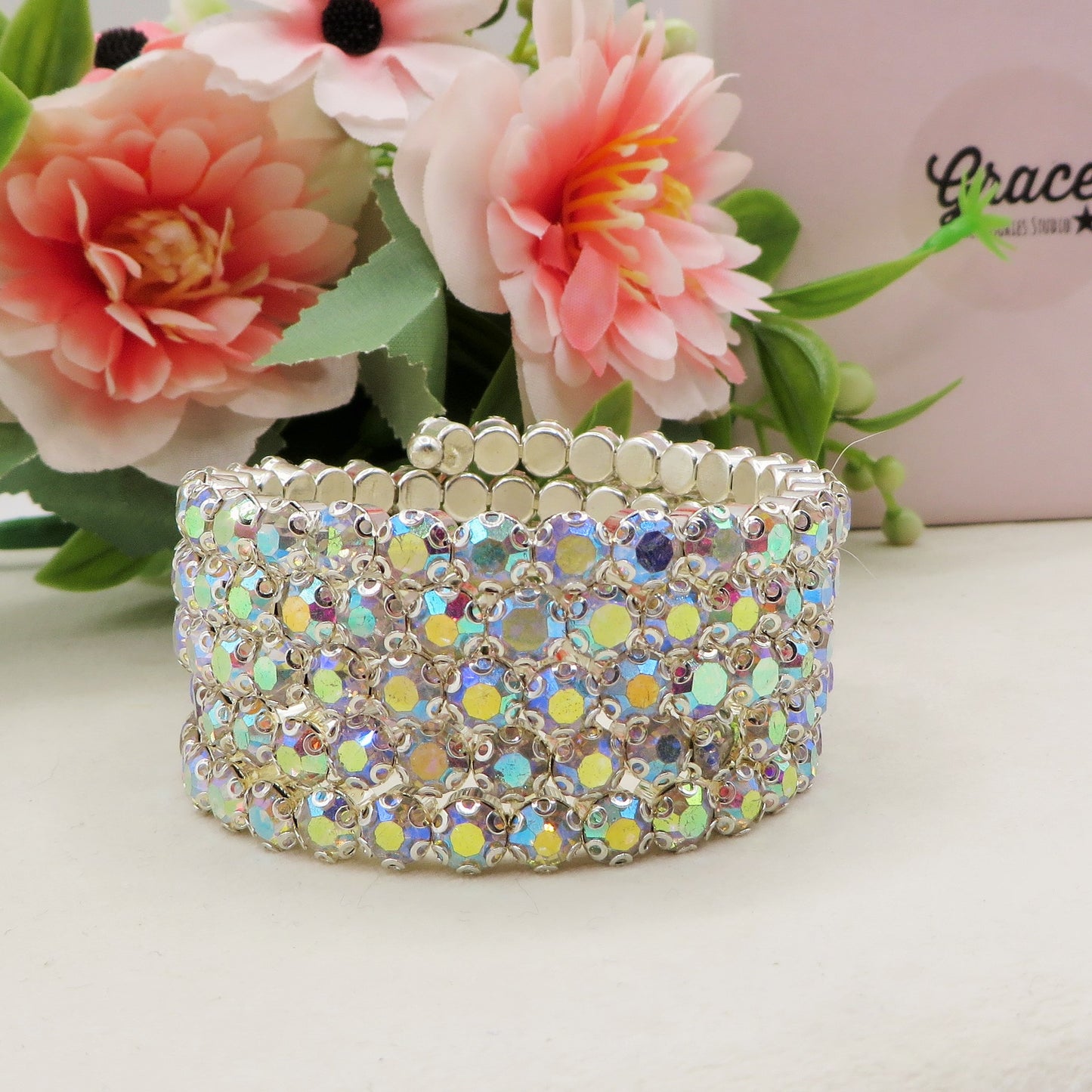 Luce Borealis  SPIRALE - bracciale tennis spirale con cubic zirconia AURORA BOREALE