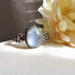 BOHEMIAN CHAAYA  ~ Anello regolabile in Pietra di Luna grigia 10 MM - grey Moonstone naturale