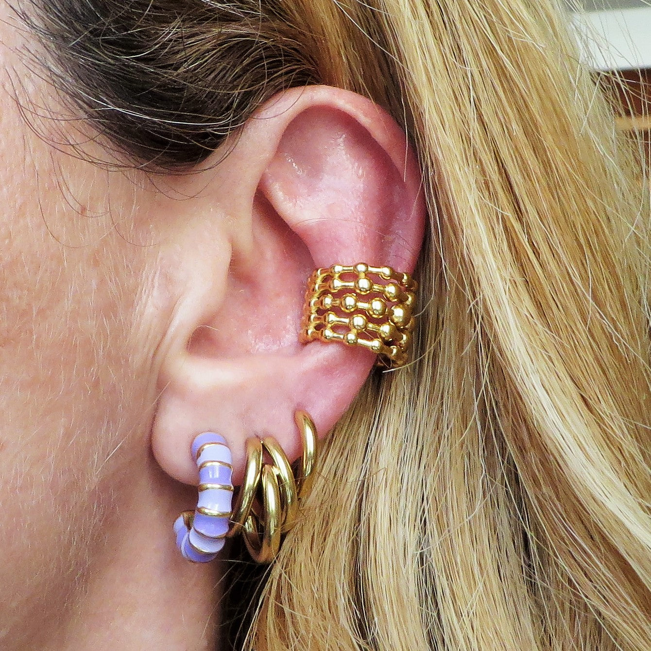 CANDY HOOPS - acciaio inossidabile Paio orecchini cerchi vintage smaltati