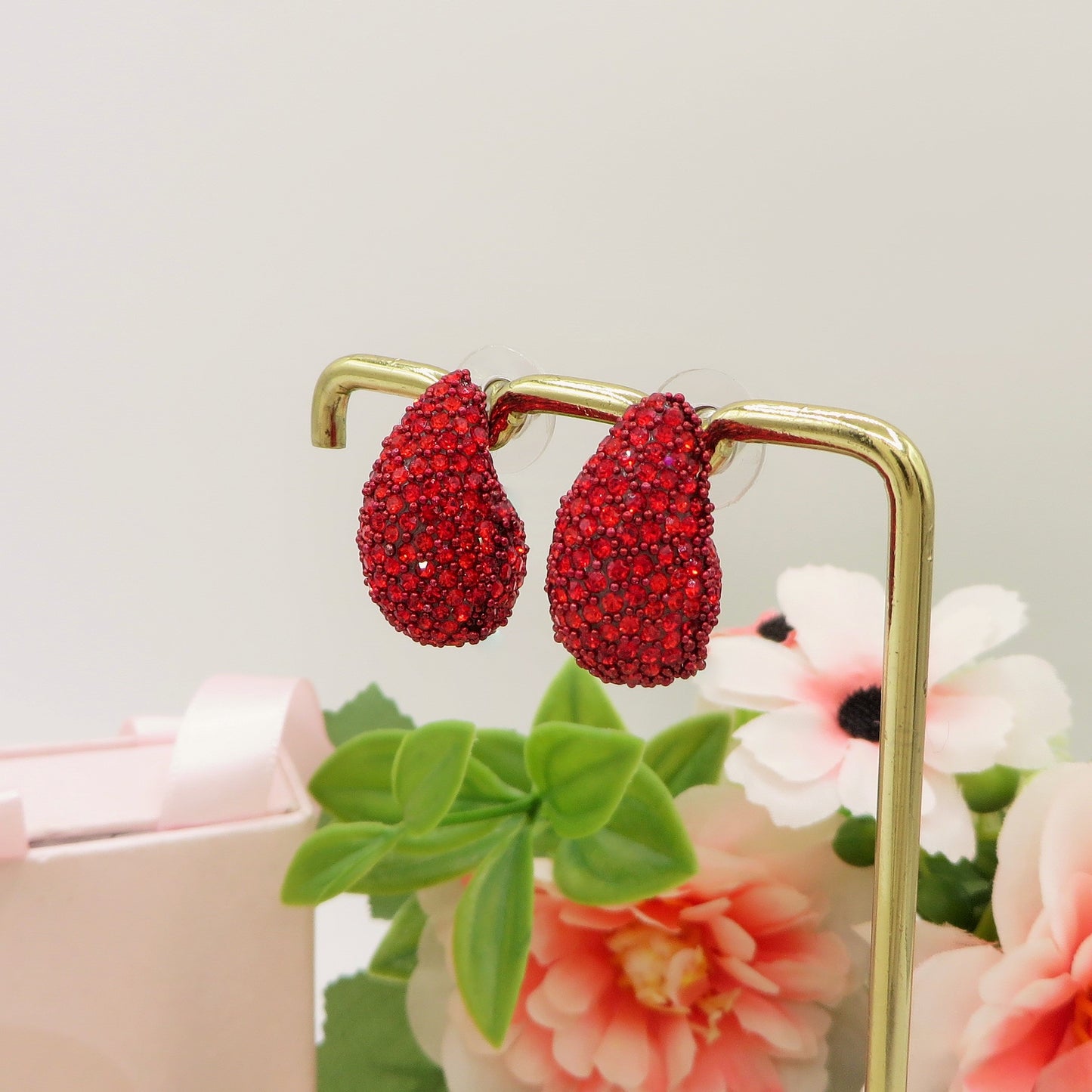 DROP LUXE - ACCIAIO INOSSIDABILE ~ Paio Orecchini goccia bombe' + cubic zirconia