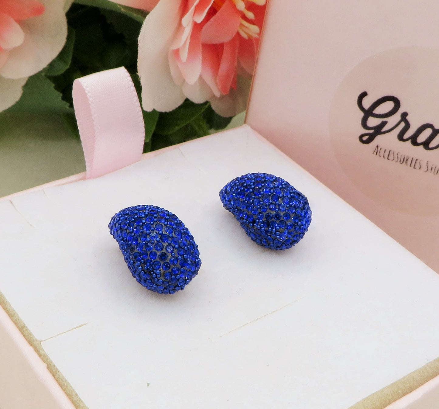 DROP LUXE - ACCIAIO INOSSIDABILE ~ Paio Orecchini goccia bombe' + cubic zirconia