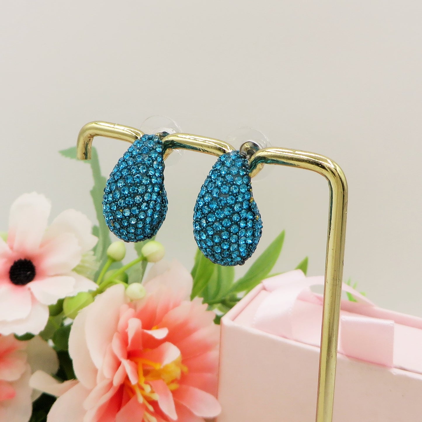 DROP LUXE - ACCIAIO INOSSIDABILE ~ Paio Orecchini goccia bombe' + cubic zirconia