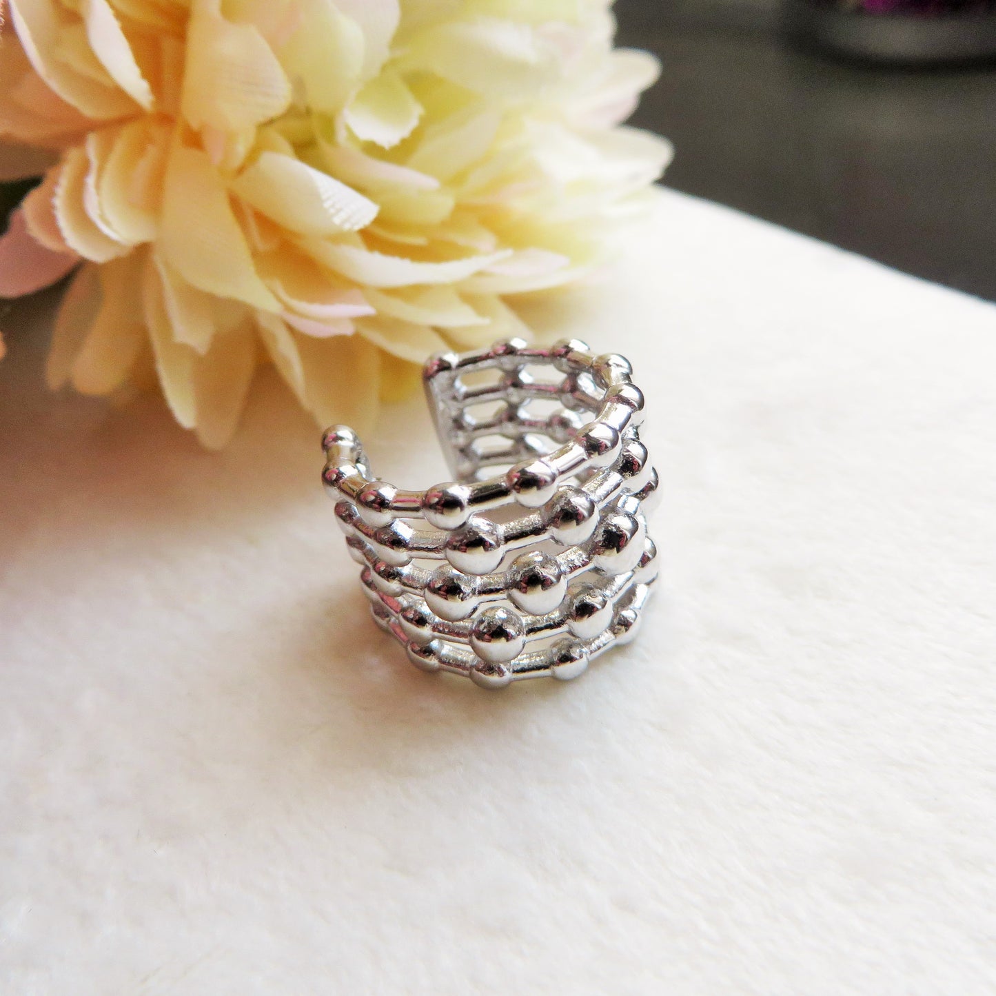 PALLINI EARCUFF ~ ACCIAIO Inossidabile orecchino Senza buco