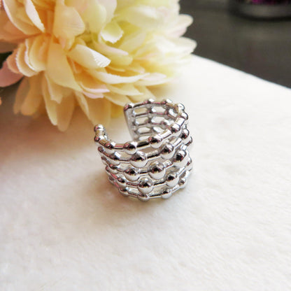 PALLINI EARCUFF ~ ACCIAIO Inossidabile orecchino Senza buco