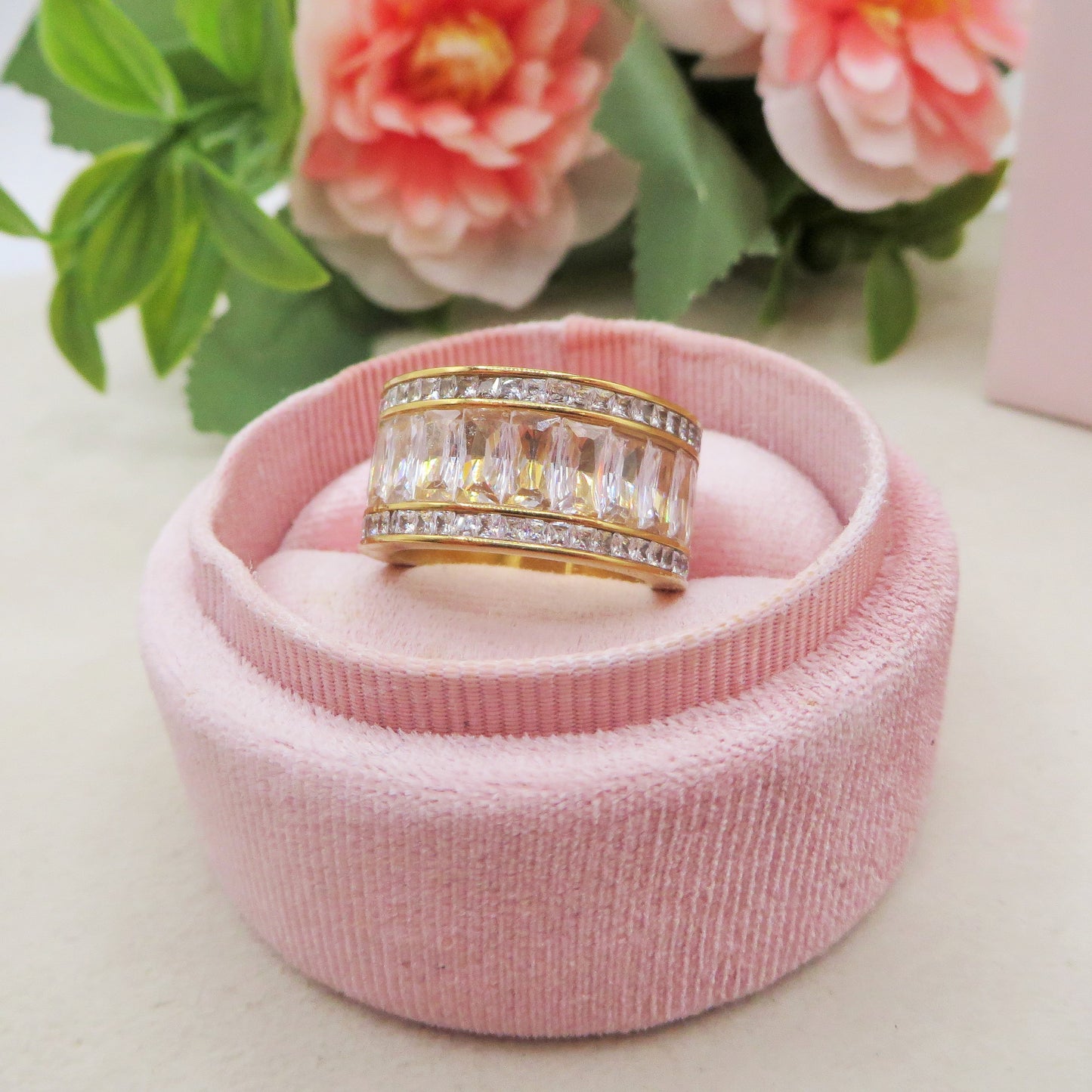 JULIANNE INFINITY - Acciaio Inossidabile ~ Anello fascia con cubic zirconia taglio baguette