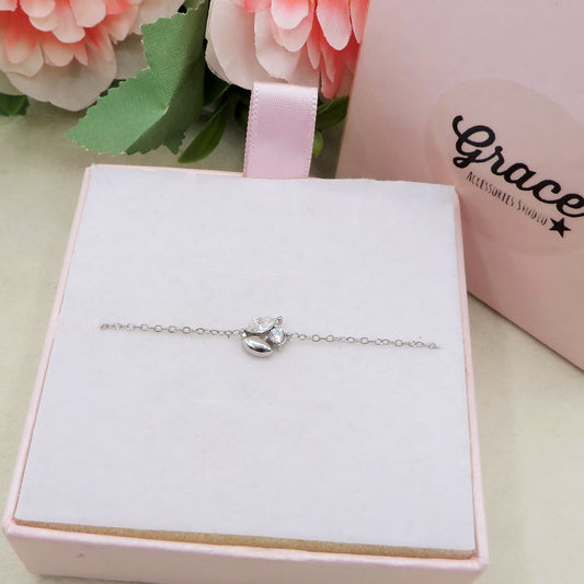 TRILUCE ~ ARGENTO 925 ~ Bracciale con punti luce ovali