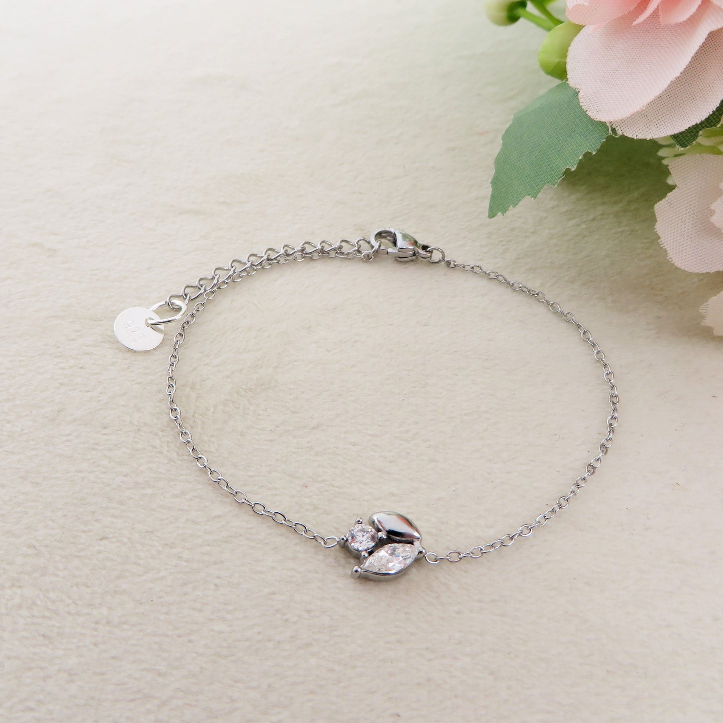 TRILUCE ~ ARGENTO 925 ~ Bracciale con punti luce ovali