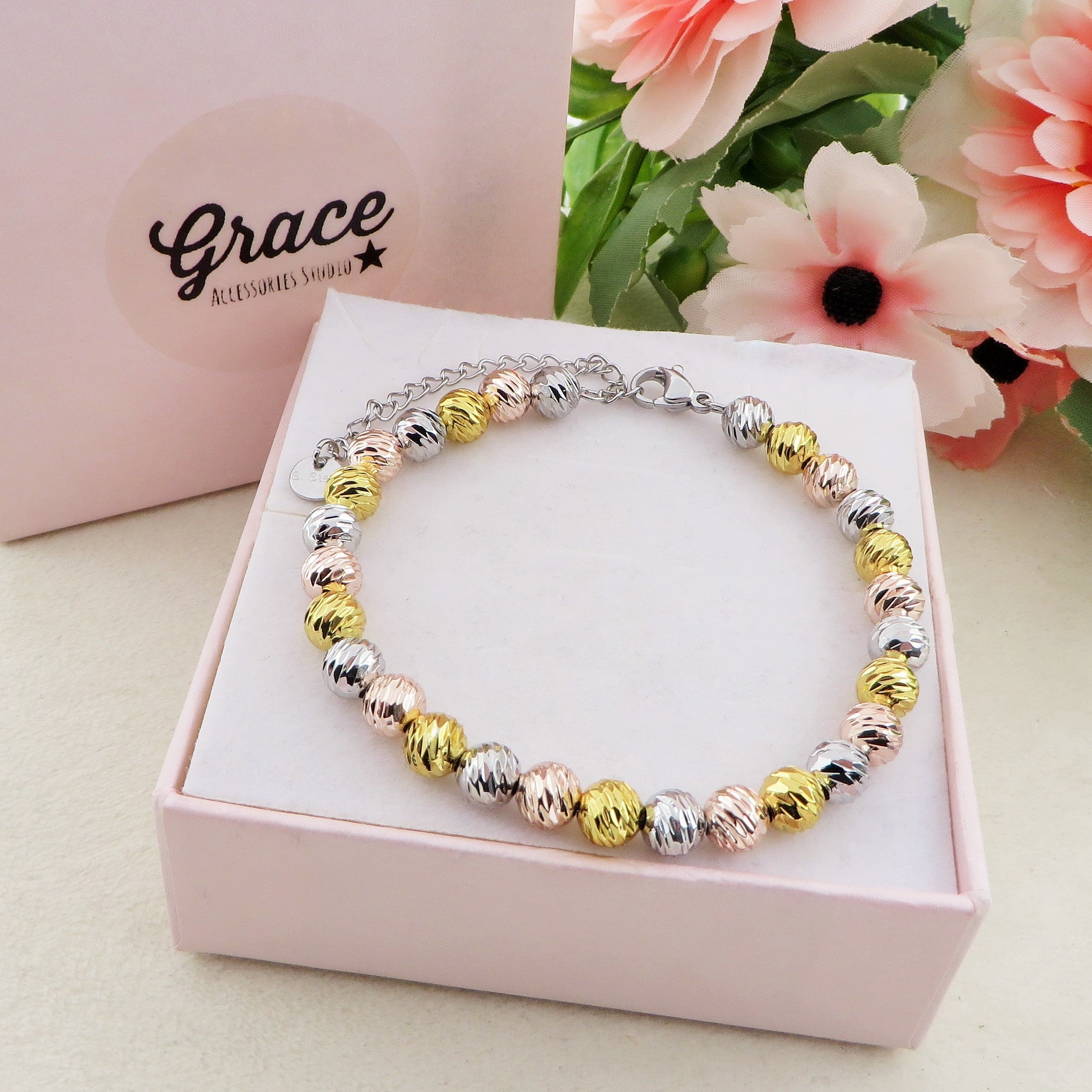 Bracciale Tennis Grace Kelly Effetto Goccia - Zirconi Colorati E Bianchi - Regalo Di Classe