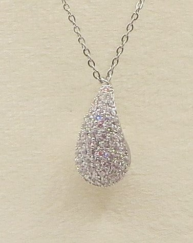 DROP SHINE -  Collana in acciaio inossidabile con pendente goccia in cubic zirconia
