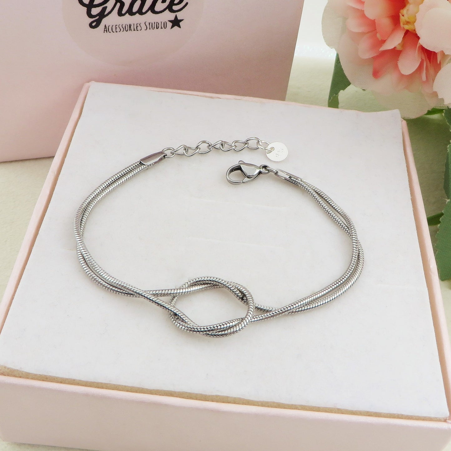 ALBA ~ ARGENTO 925 ~ BRACCIALE con nodo