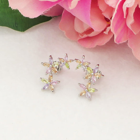 MILLIE ~ Orecchini flowers con cubic zirconia