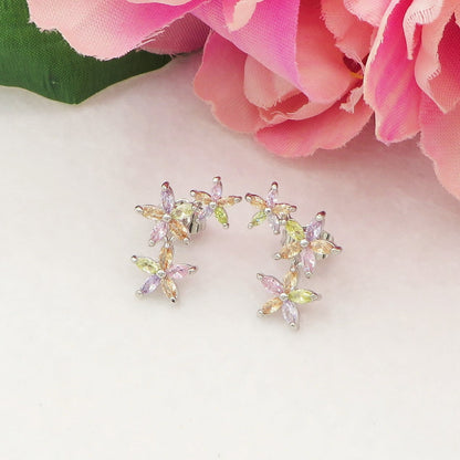MILLIE ~ Orecchini flowers con cubic zirconia